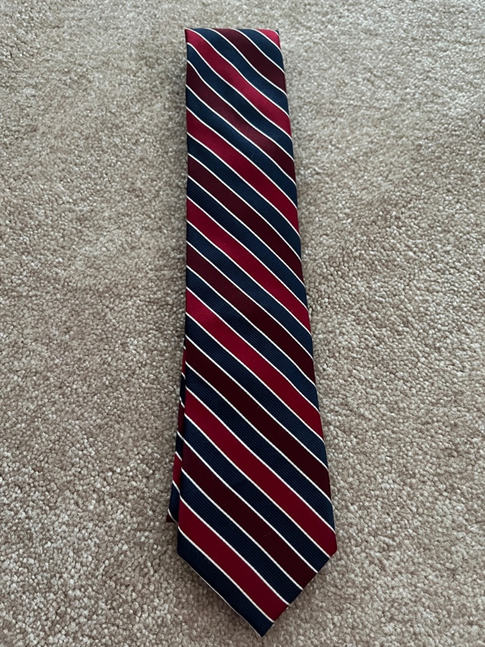 Nordstrom Red and Navy Diagonal Stripe 50” Tie